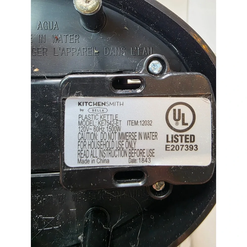 KitchenSmith by Bella Electric Kettle Replacement‎ Power Base KE7542-ET 1500W W4